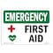 Signmission Safety Sign, OSHA EMERGENCY, 5" Height, First Aid, Landscape OS-EM-D-57-L-10380 - alternate 1